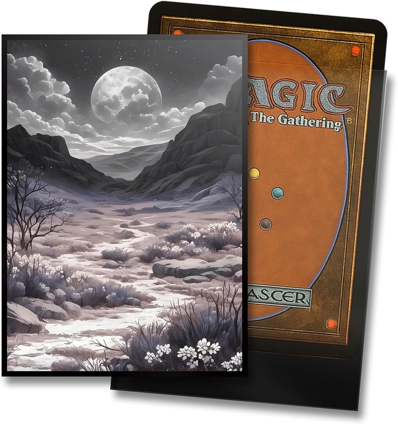 Kiiransr MTG Card Sleeves - Scrubland(White Black) - Fantasy Dual Lands Series - Ultra Clear Front & Matte Finish Back, 100 Count Standard Size TCG Art Sleeves for Magic The Gathering - Image 2